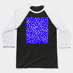 Blue polka dot floral graphic design Baseball T-Shirt